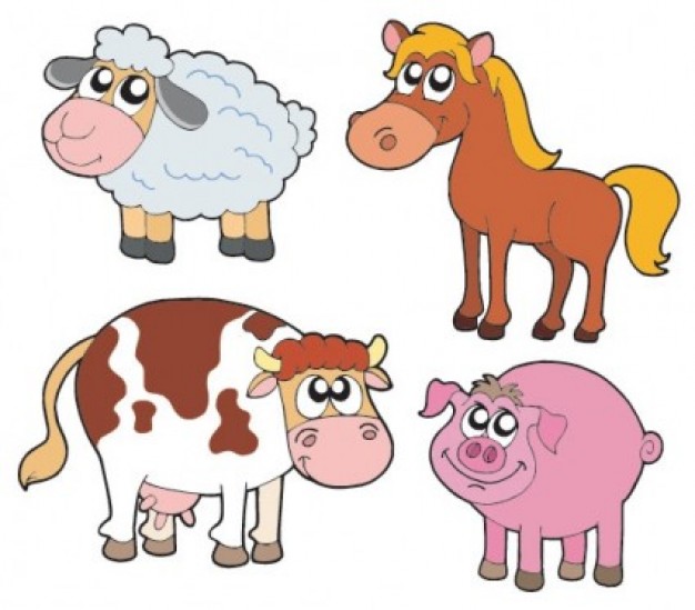 Cartoon Farm Animals Clip Art