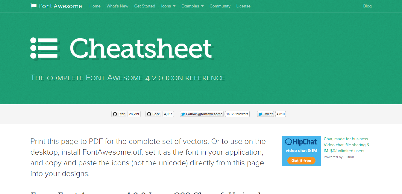 Cheat Sheet Font Awesome Icons