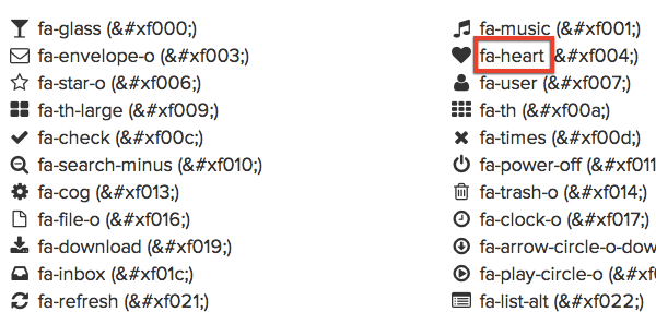 Cheat Sheet Font Awesome Icons