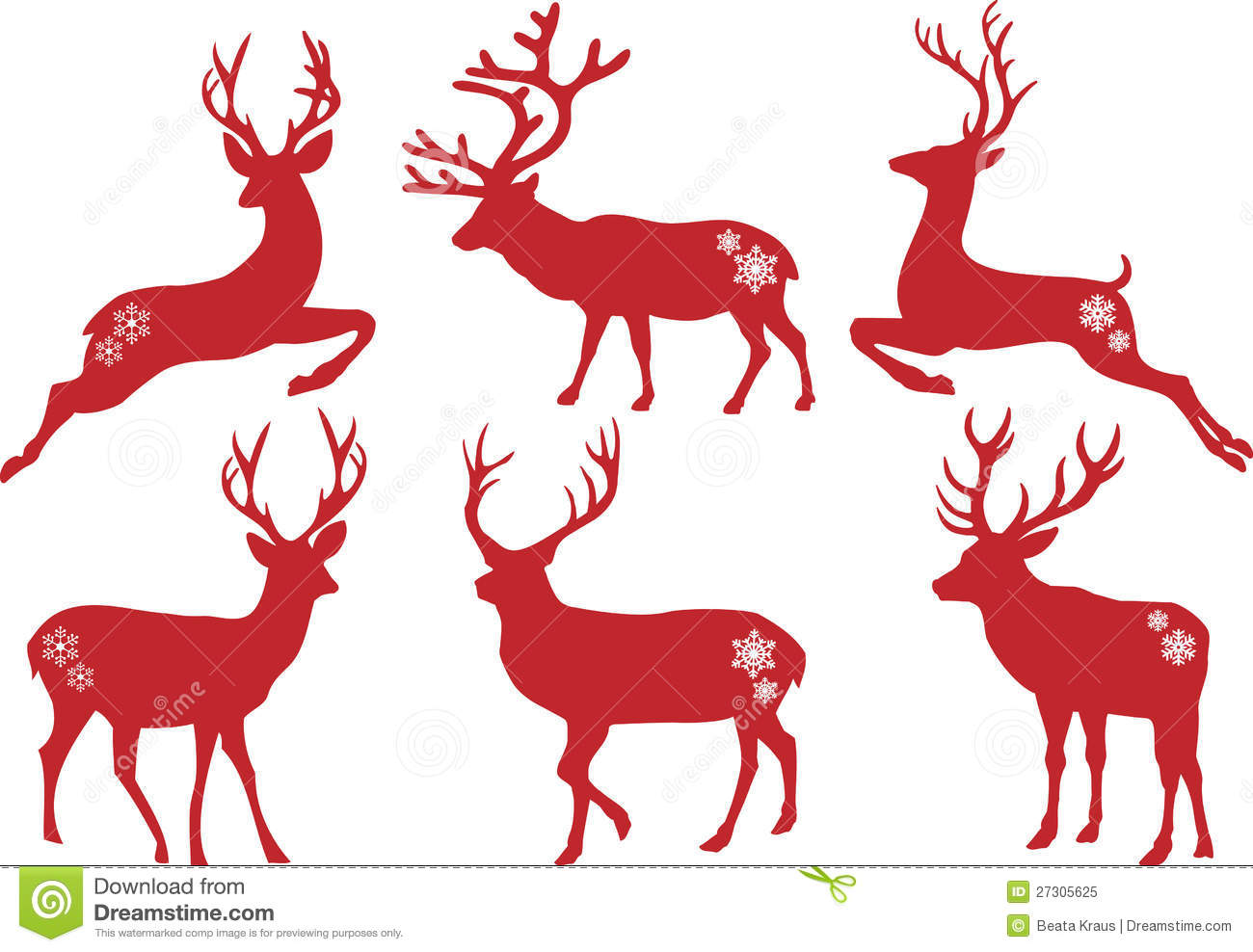 Christmas Deer Head Silhouette