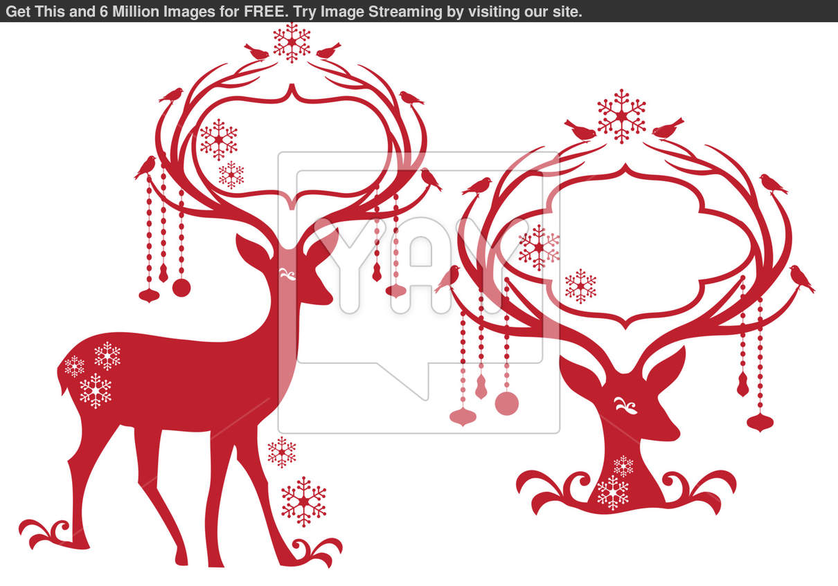 Christmas Reindeer Border Clip Art