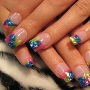 Colorful French Nail Art