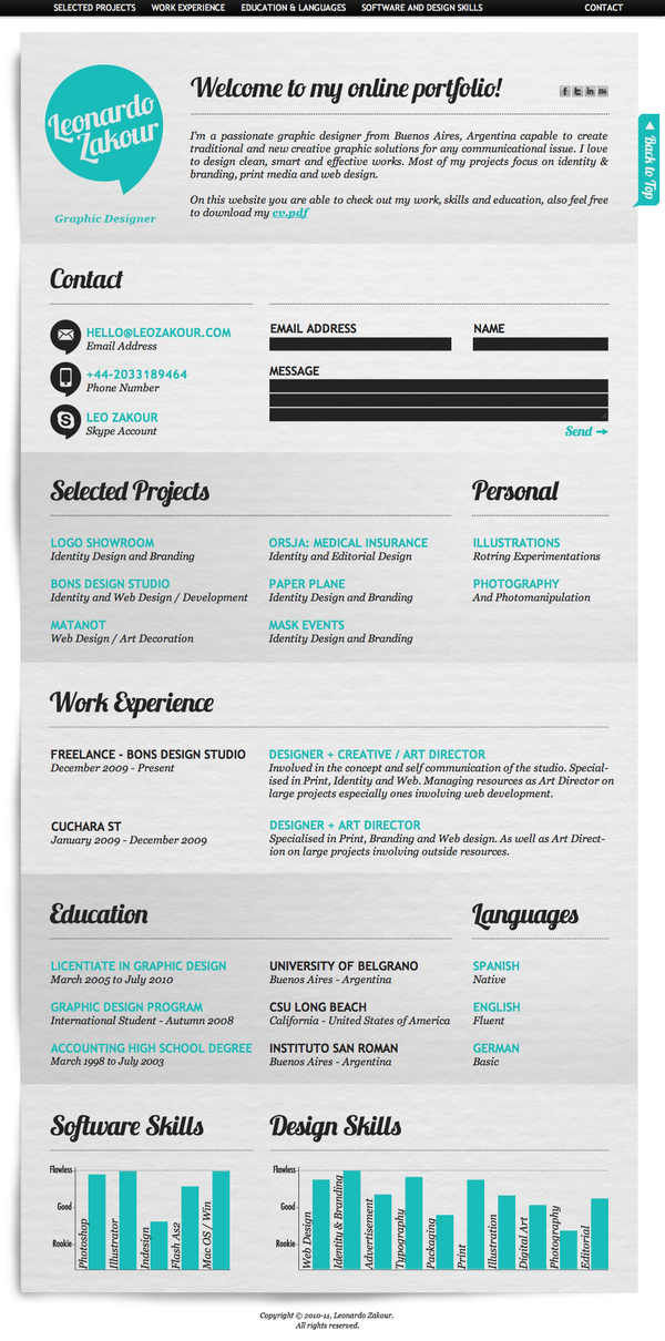 Creative Graphic Design Resume