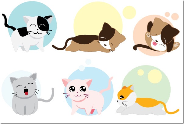 Cute Cartoon Cat Vector