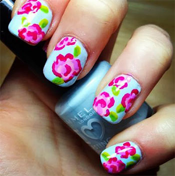 Easy Flower Nail Art Designs