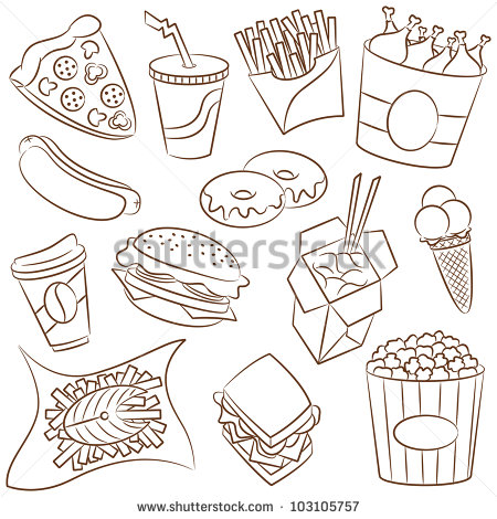 Fast Food Icons Vector Stock