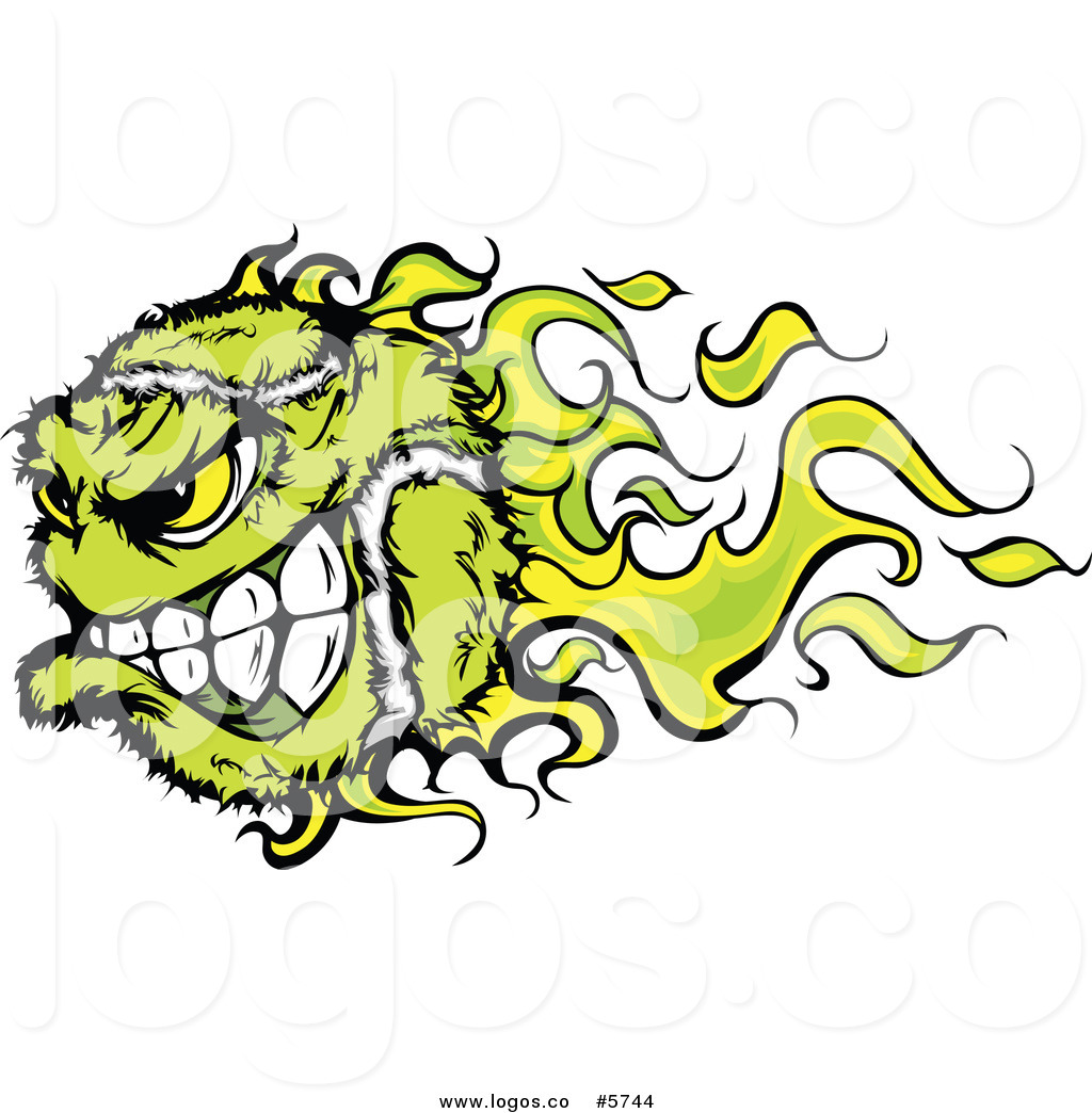 Flaming Tennis Ball Clip Art