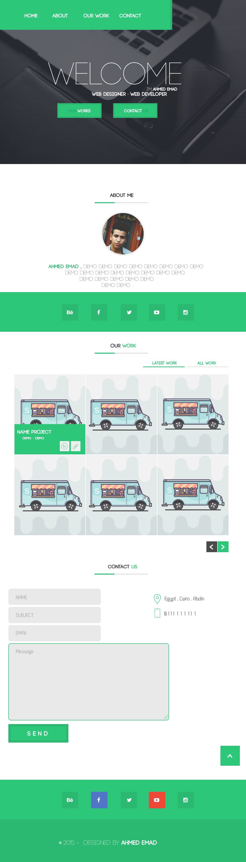 Flat One Page Website Templates Free