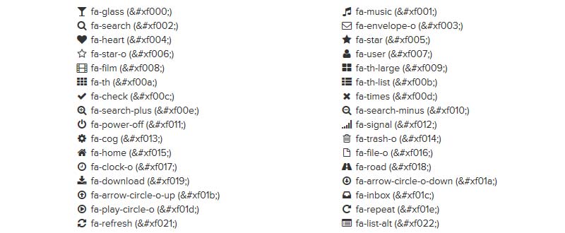 Font Awesome Icon Sheet Font Awesome Icon Sheet