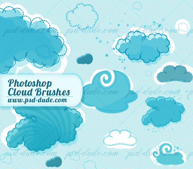 14 Cloud Brushes PSD Images