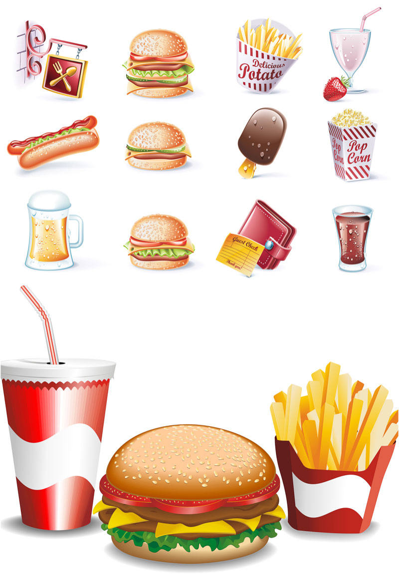 13 Fast Food Vector Icons Images