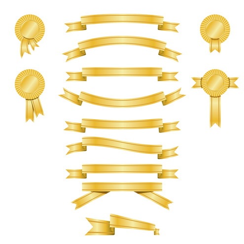 Free Vector Gold Ribbons