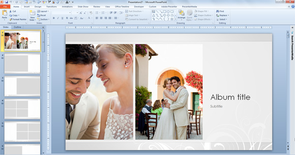 Free Wedding Album Template for PowerPoint 2013