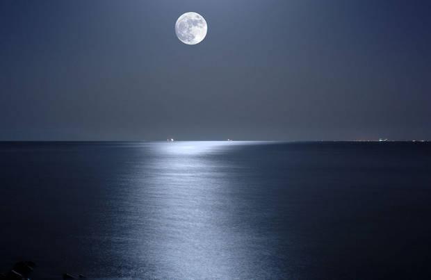 Full Moon Over Ocean