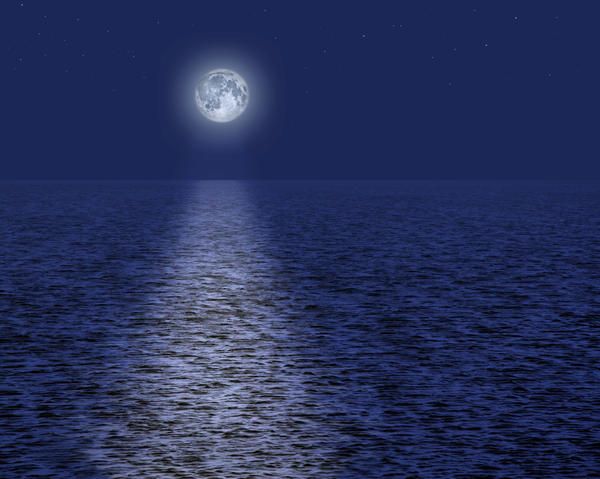 Full Moon Over Ocean