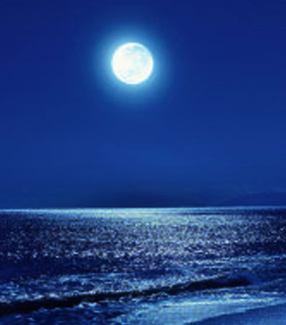 Full Moon Over Ocean