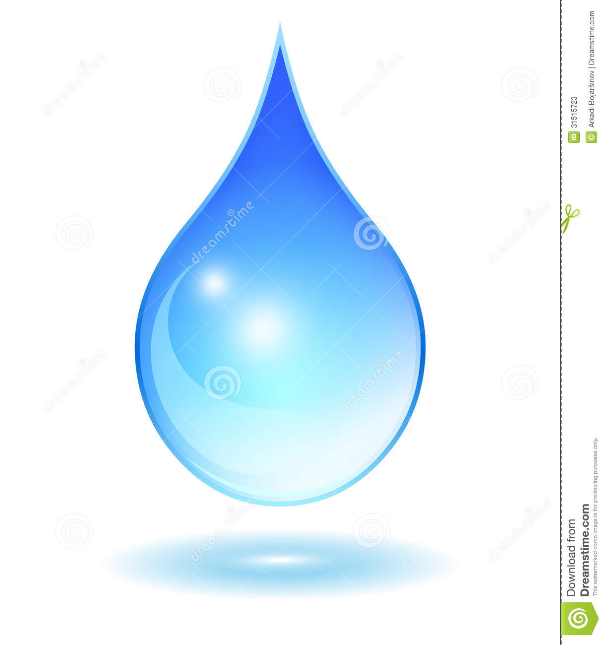 Glass Water Drop Vector Clip Art