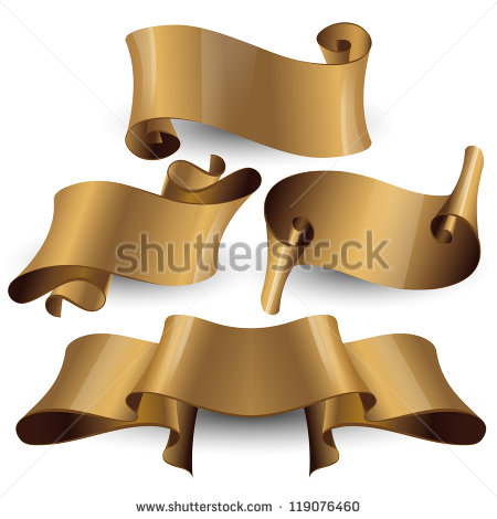 Gold Ribbon Banner Vector