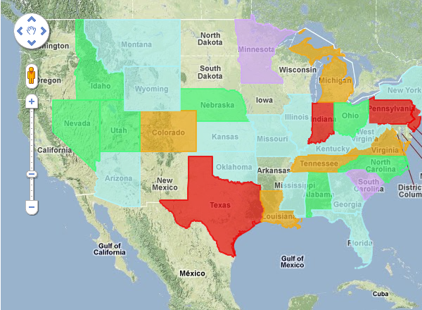 Google Us Maps with States