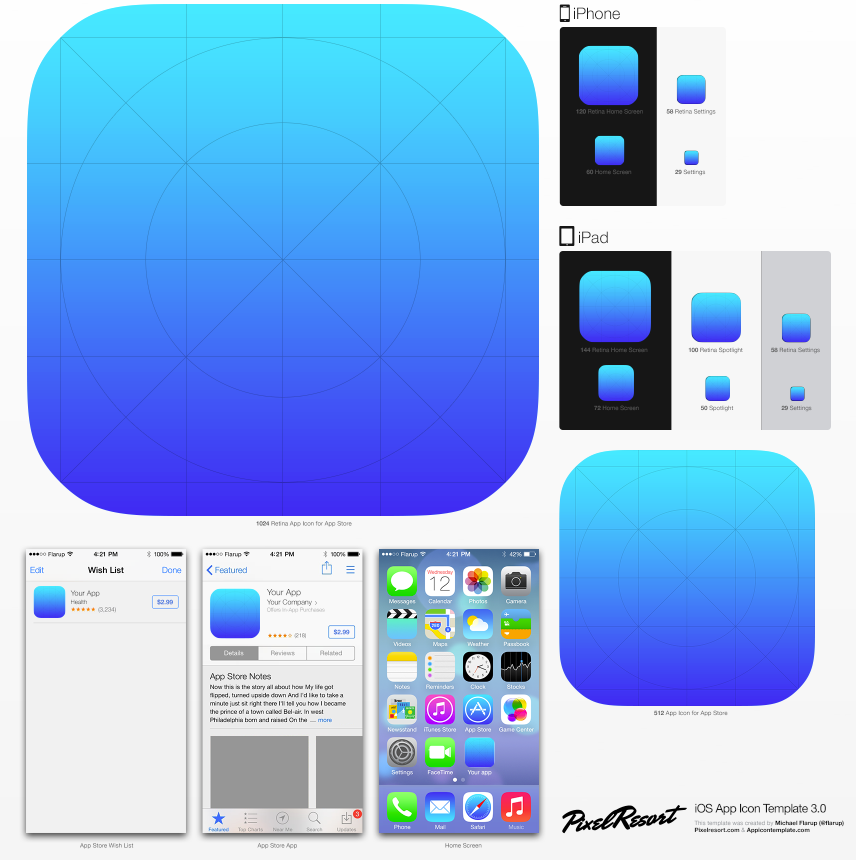 iOS App Icon Template iOS App Icon Template