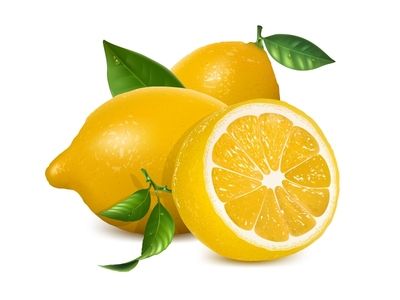 Lemon with Leaves