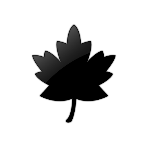 Maple Leaf Icon Black and White