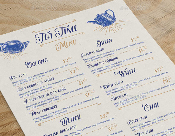 Menu Template PSD