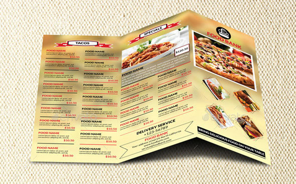 Menu Template PSD