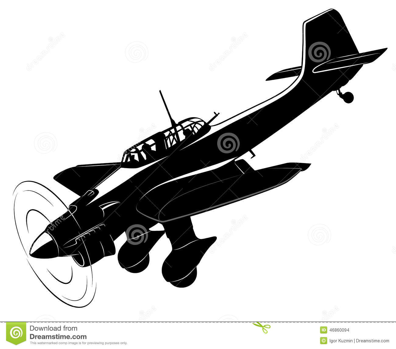Old Fighter Plane Silhouette