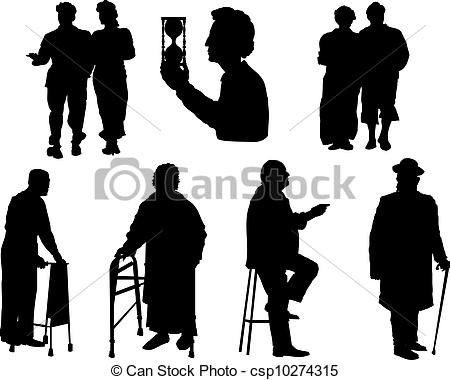 Old People Silhouette Clip Art