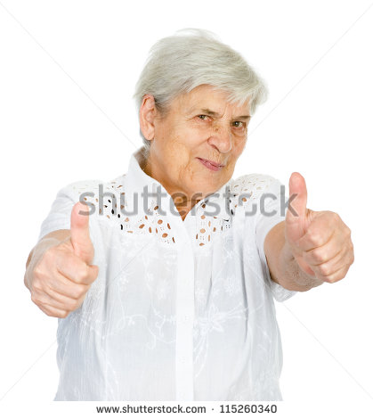 Old Woman with Thumbs Up Old Woman with Thumbs Up