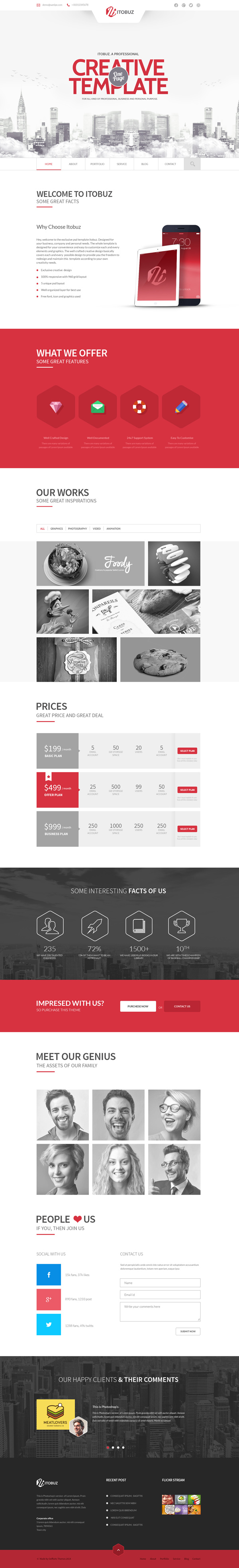 One Page Website Template One Page Website Template