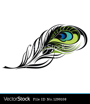 Peacock Feather Border Design Vector