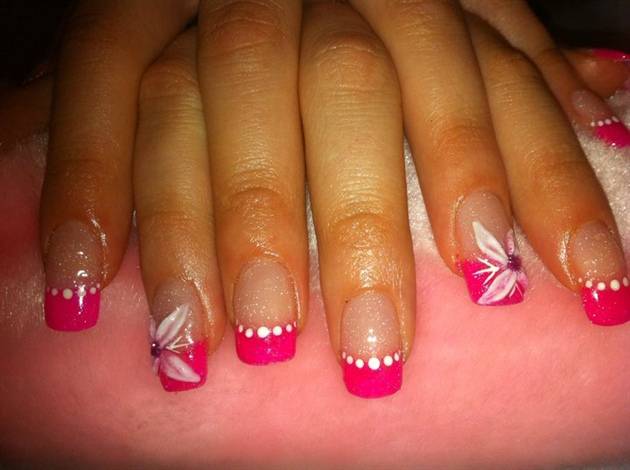 Pink Acrylic Nail Art