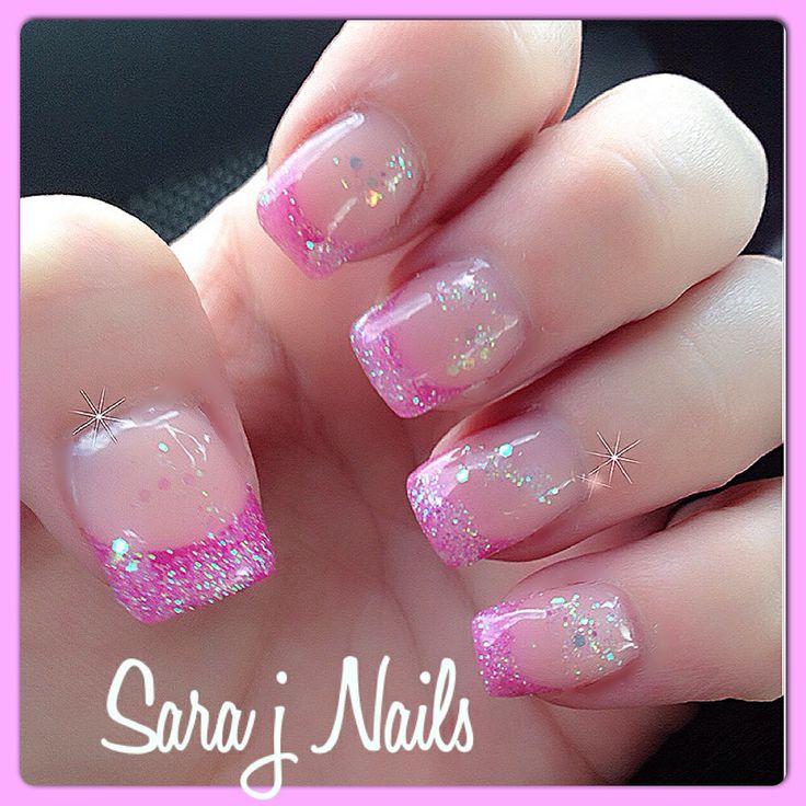 Pink Glitter Acrylic Nail Designs