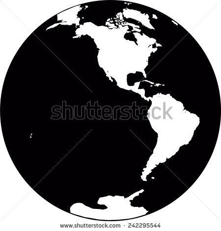 Planet Earth Clip Art Black and White