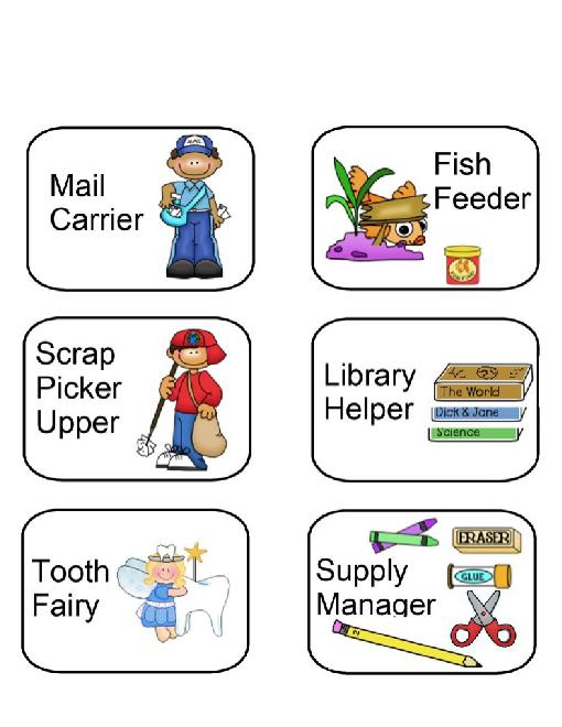 Printable Classroom Helpers Icons