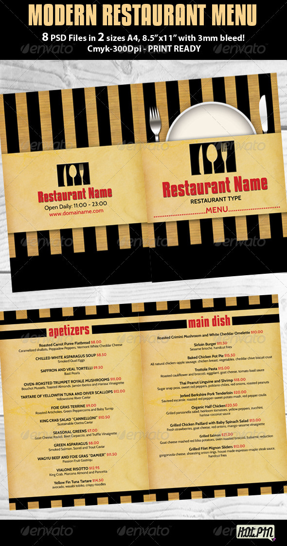 Restaurant Food Menu Templates