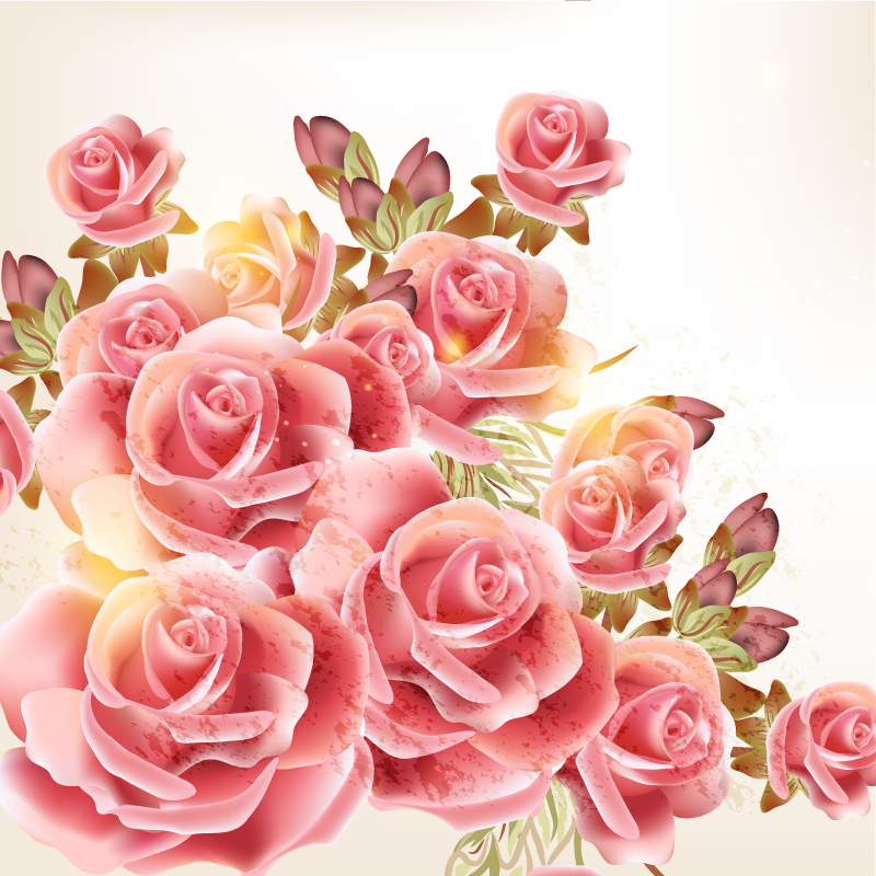 Romantic Vintage Rose Vector