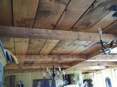 Rough Cut Wood Ceiling Exposed Beams