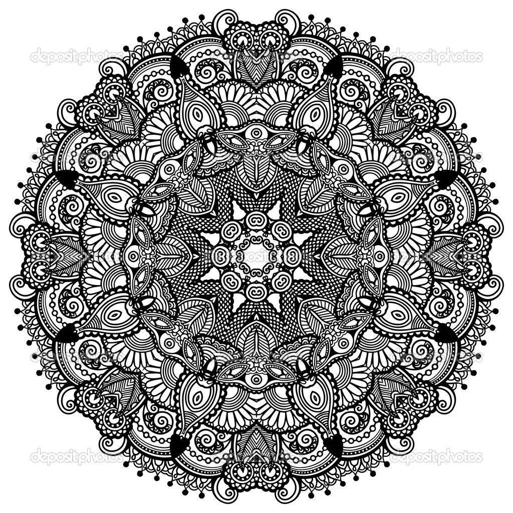 Round Black and White Geometric Patterns