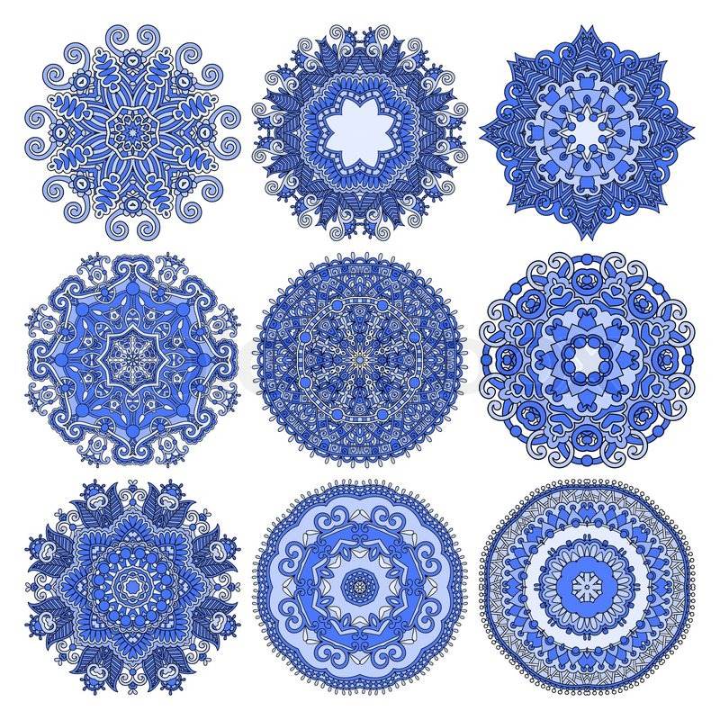 Round Geometric Patterns Christmas Ornaments Round Geometric Patterns Christmas Ornaments