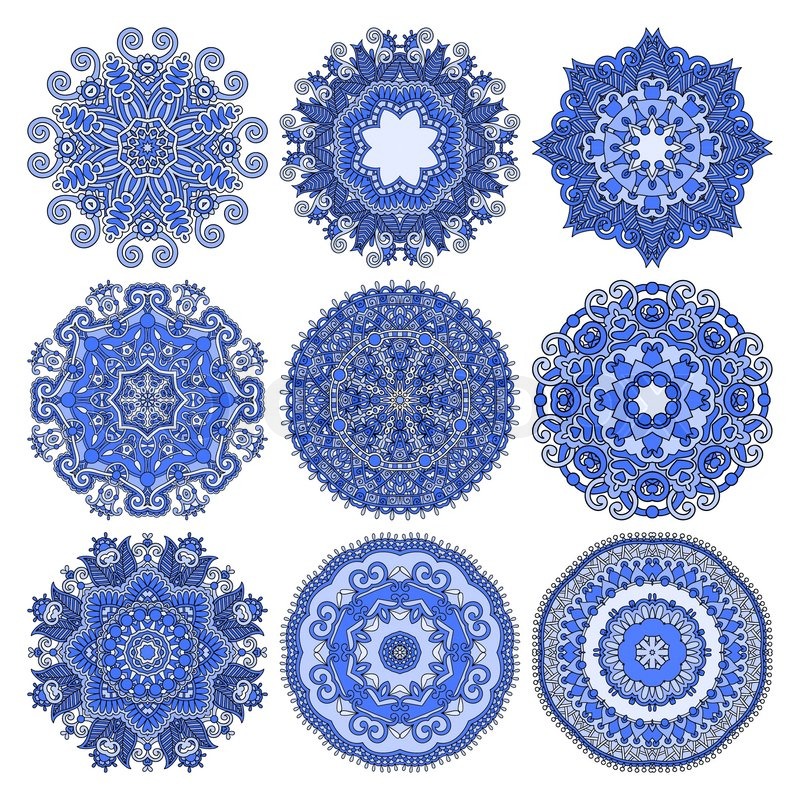 Round Geometric Patterns Christmas Ornaments