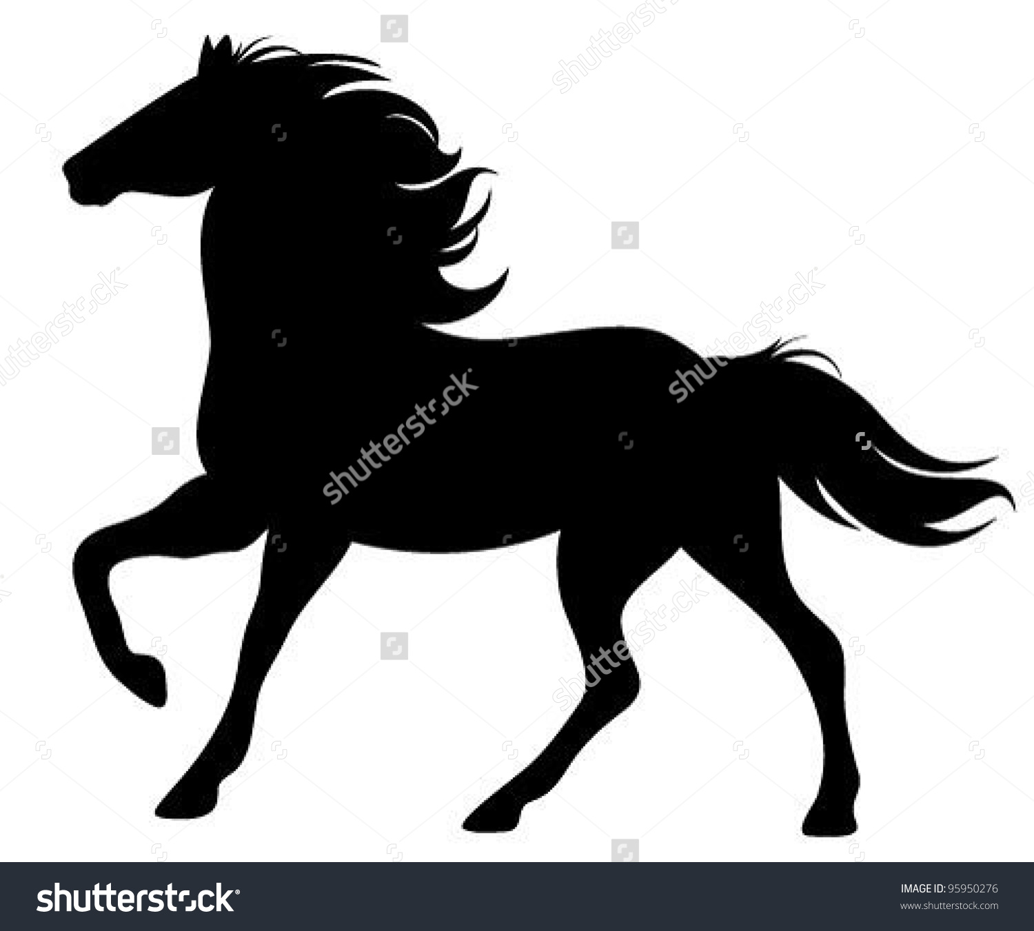 Running Horse Silhouette Outline