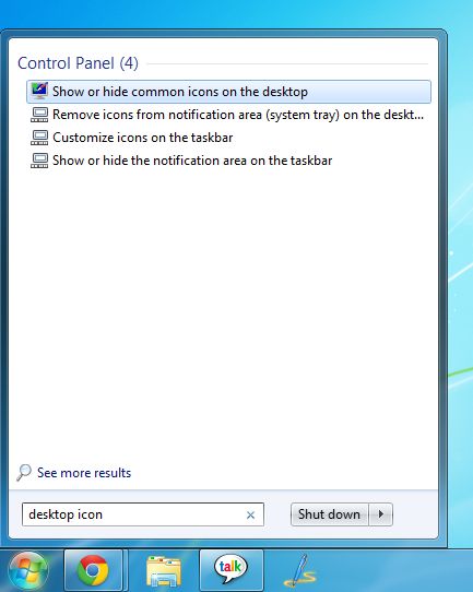 Show Hidden Icons Windows 7