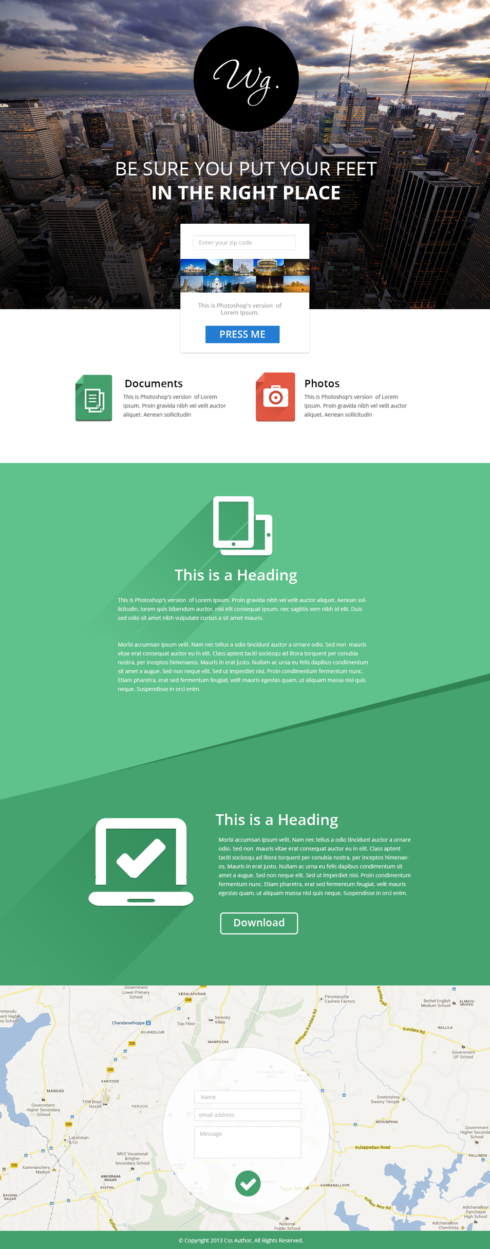 Single-Page Website Template PSD