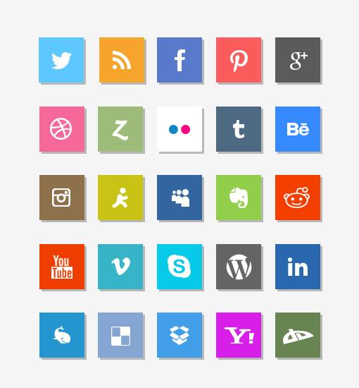 Social Media Icons Flat