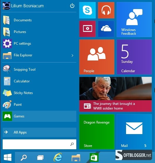 Start Button Windows 1.0