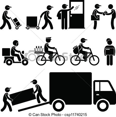 Stick Figure Delivery Man