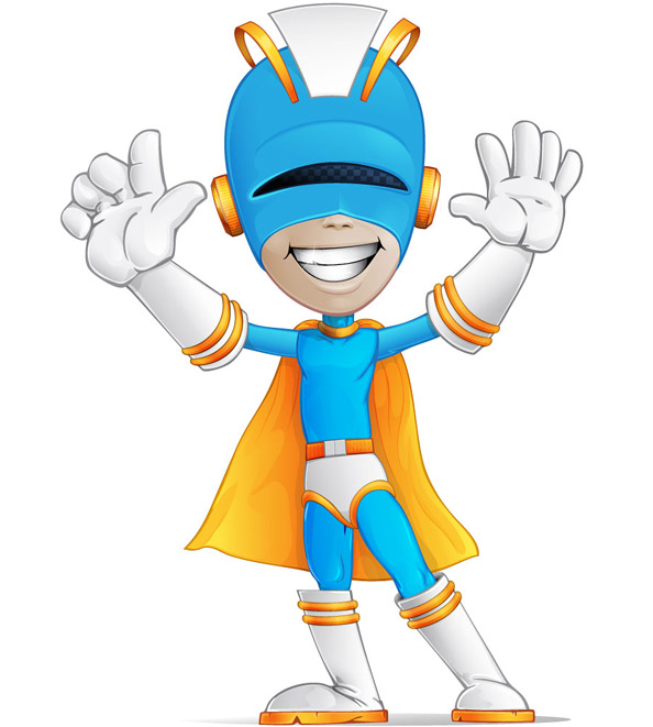 Superhero Cartoon Characters Vector